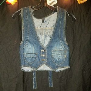 Dark denim vest